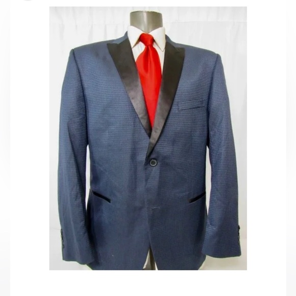 Men’s Suit Jacket, Navy Houndstooth - Picture 8 of 8